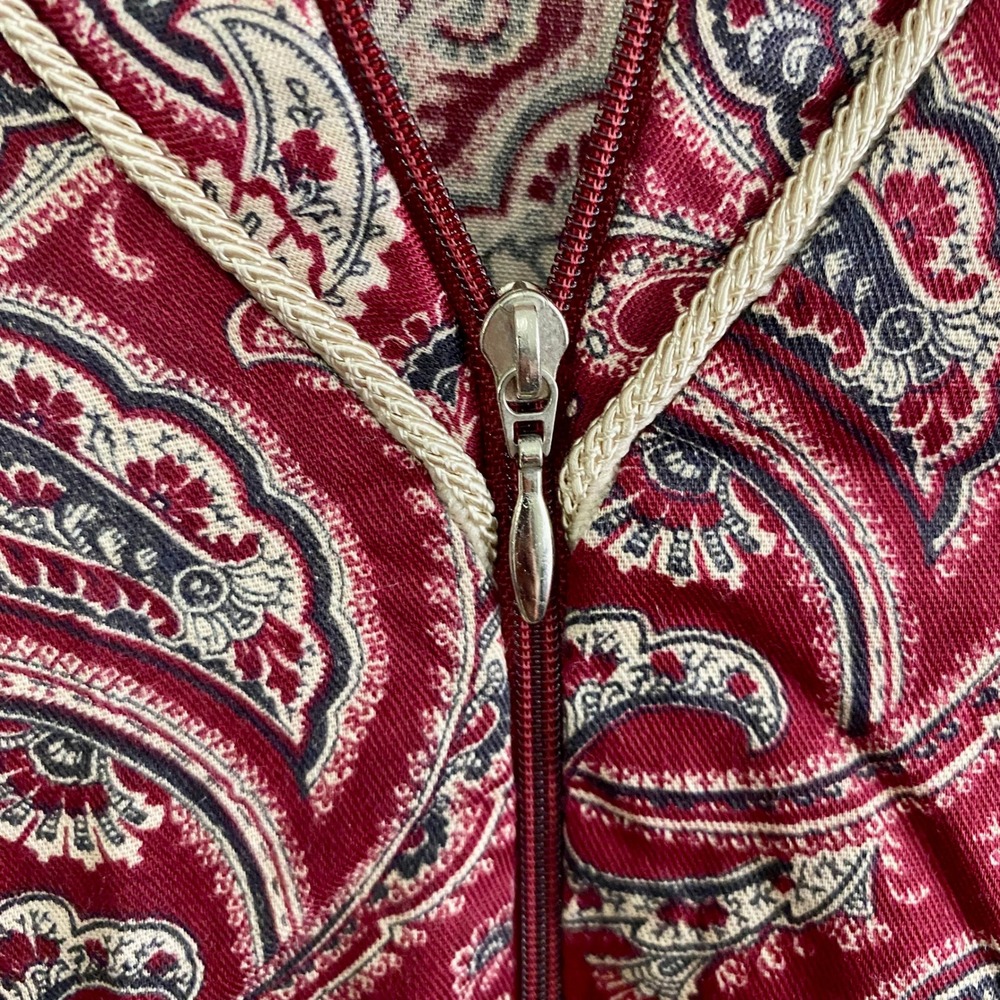 Vintage Pierre Cardin NWT Paisley Zip Maxi Robe Caftan Jordan Marsh Large - Picture 5 of 9